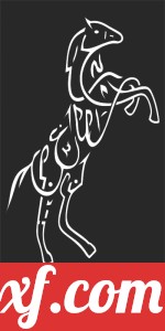 Horse decorative panel door pattern
